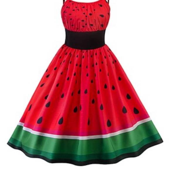 Sucrefas Dresses & Skirts - Red Watermelon Fit & Flare Dress - Women SZ US 4